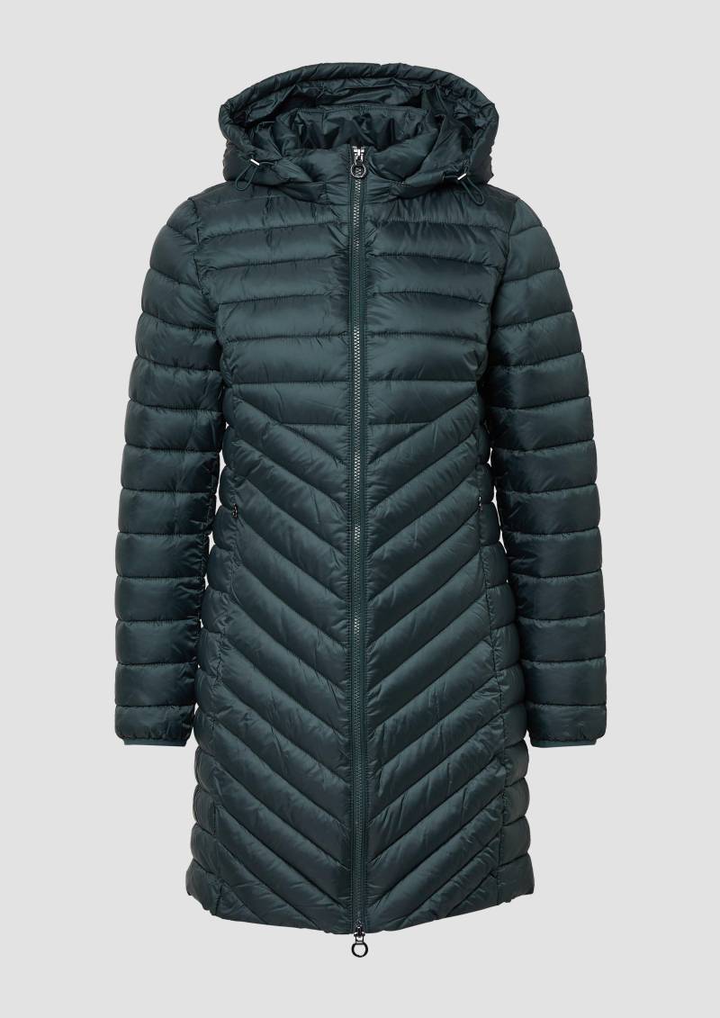 s.Oliver - Packbarer leichter Mantel mit Zwei-Wege-Reißverschluss und abnehmbarer Kapuze, Damen, Blau von s.Oliver