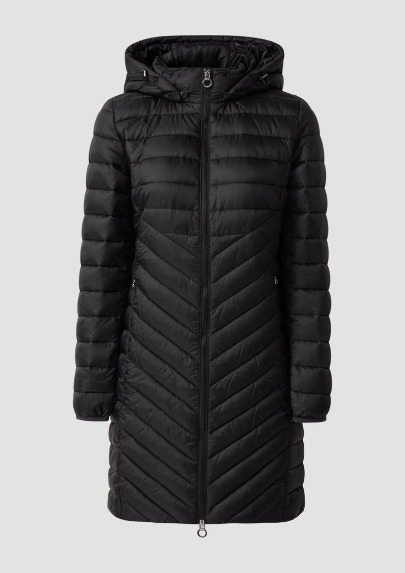 s.Oliver - Packbarer leichter Mantel mit Zwei-Wege-Reißverschluss und abnehmbarer Kapuze, Damen, schwarz von s.Oliver