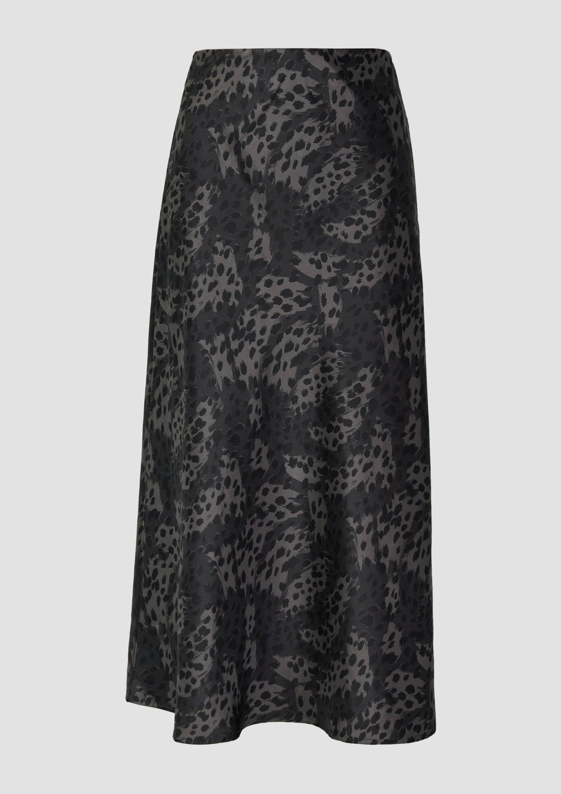 s.Oliver - Leichter Midirock mit Elastikbund, Damen, grau von s.Oliver