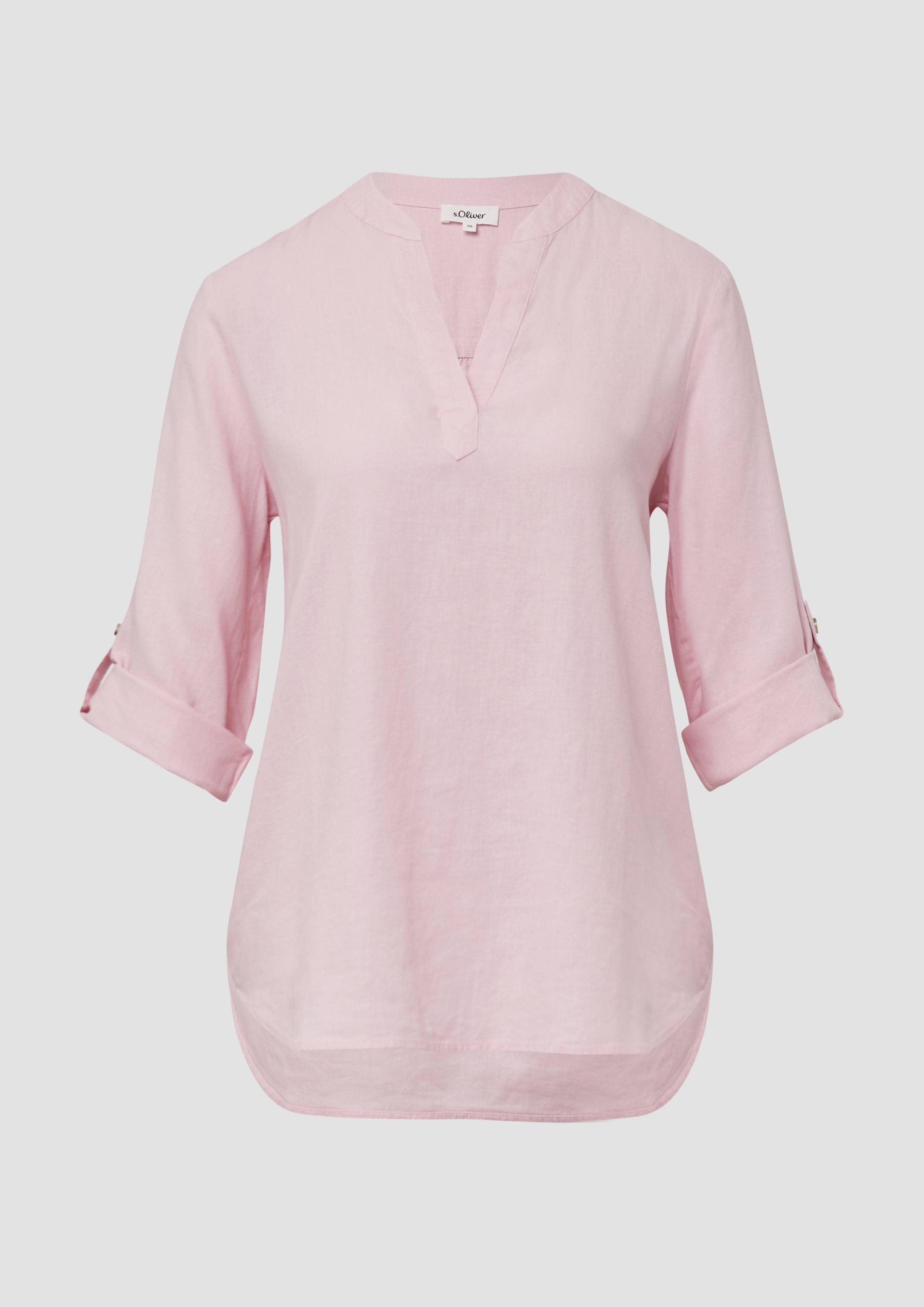s.Oliver - Leinenmix-Bluse mit Turn-up, Damen, Rosa von s.Oliver