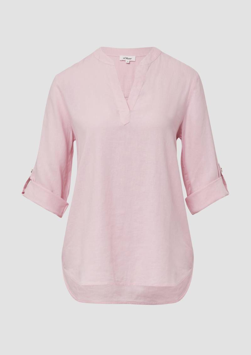 s.Oliver - Leinenmix-Bluse mit Turn-up, Damen, Rosa von s.Oliver