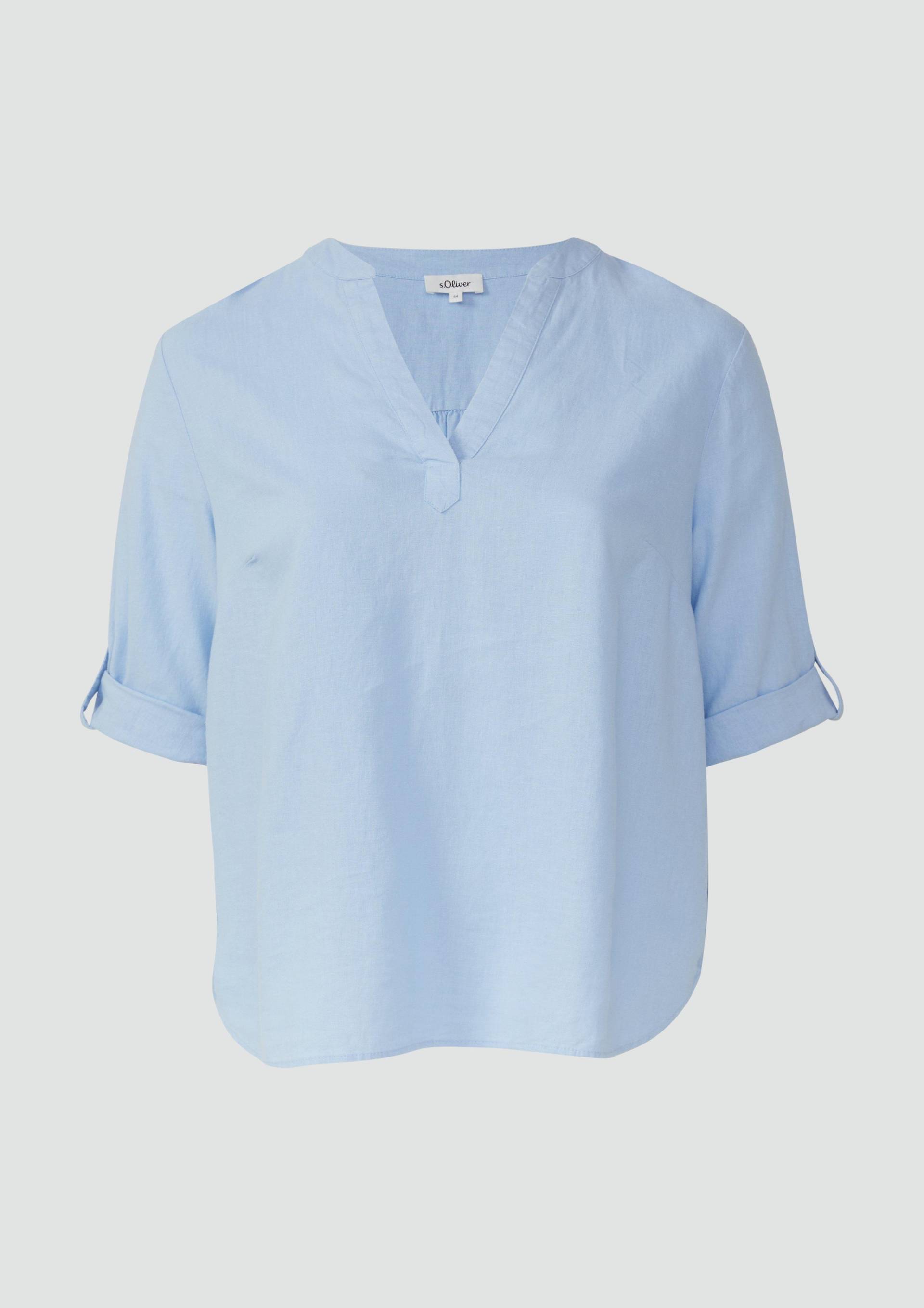 s.Oliver - Leinenmix-Bluse mit Turn-up, Damen, blau s.Oliver - Leinenmix-Bluse mit Turn-up, Damen, blau von s.Oliver