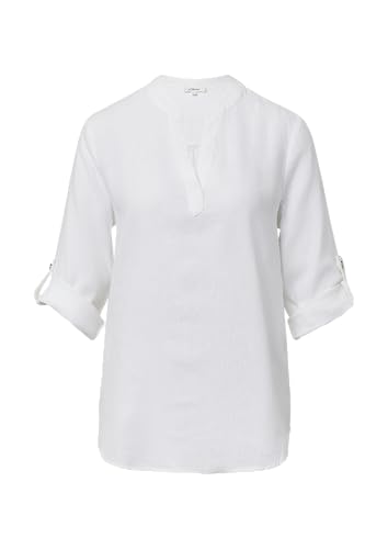 s.Oliver Leinenmix-Bluse mit Turn-up weiß 42 von s.Oliver