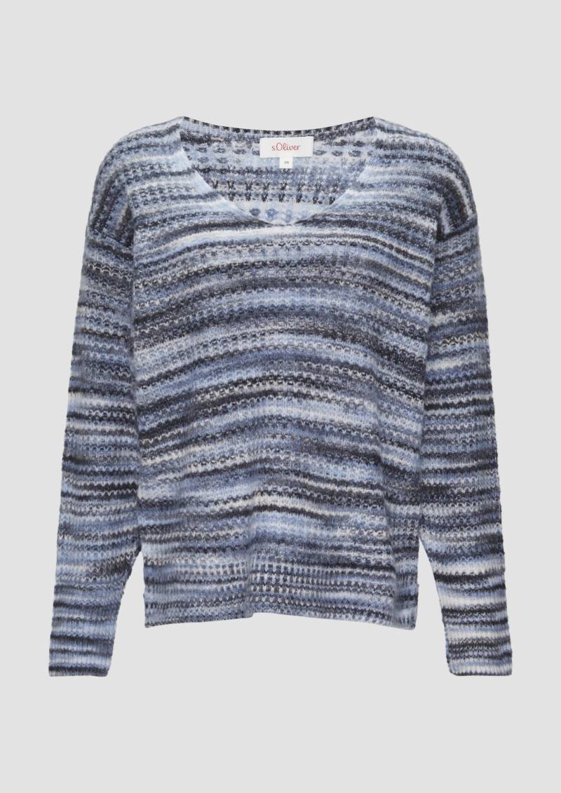 s.Oliver - Locker geschnittener Strickpullover in Streifen-Optik, Damen, blau s.Oliver - Locker geschnittener Strickpullover in Streifen-Optik, Damen, blau von s.Oliver