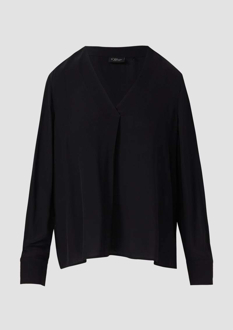 s.Oliver - Semitransparente Tunika-Bluse aus Viskose, Damen, schwarz von s.Oliver