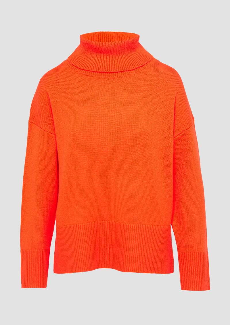 s.Oliver - Lockerer Rollkragenpullover aus Kaschmirmix, Damen, Orange von s.Oliver