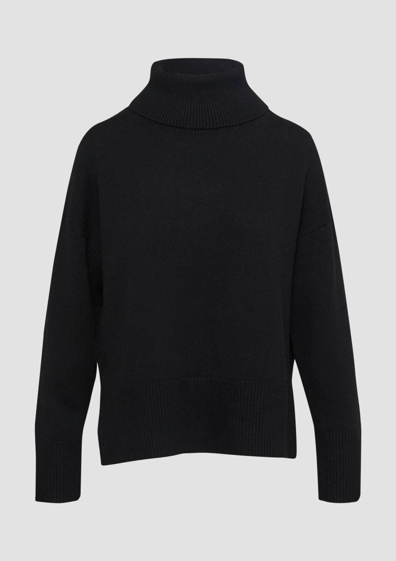 s.Oliver - Lockerer Rollkragenpullover aus Kaschmirmix, Damen, schwarz von s.Oliver
