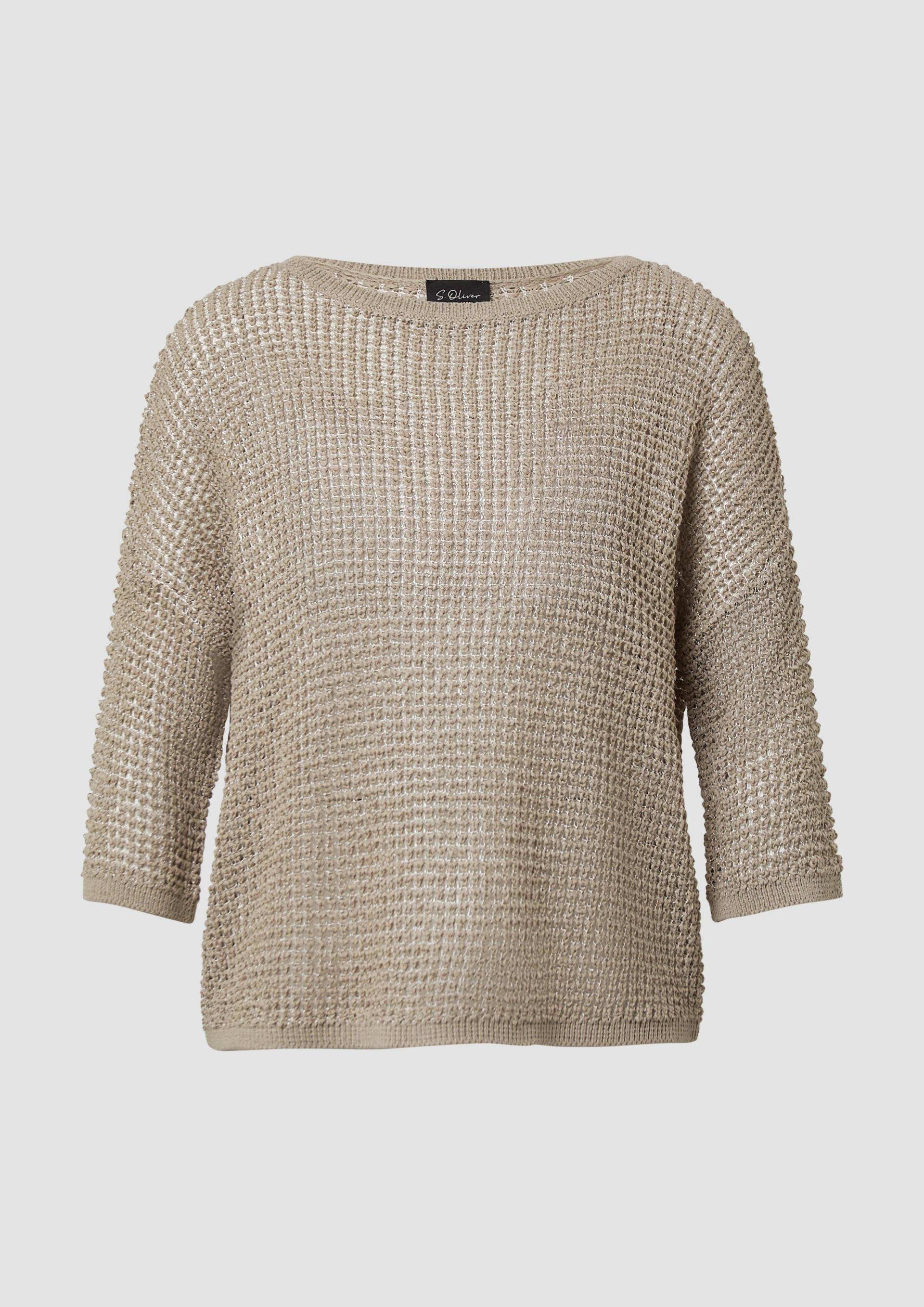 s.Oliver - Lockerer Strickpullover in Bicolor-Optik mit U-Boot-Ausschnitt, Damen, Beige s.Oliver - Lockerer Strickpullover in Bicolor-Optik mit U-Boot-Ausschnitt, Damen, Beige von s.Oliver