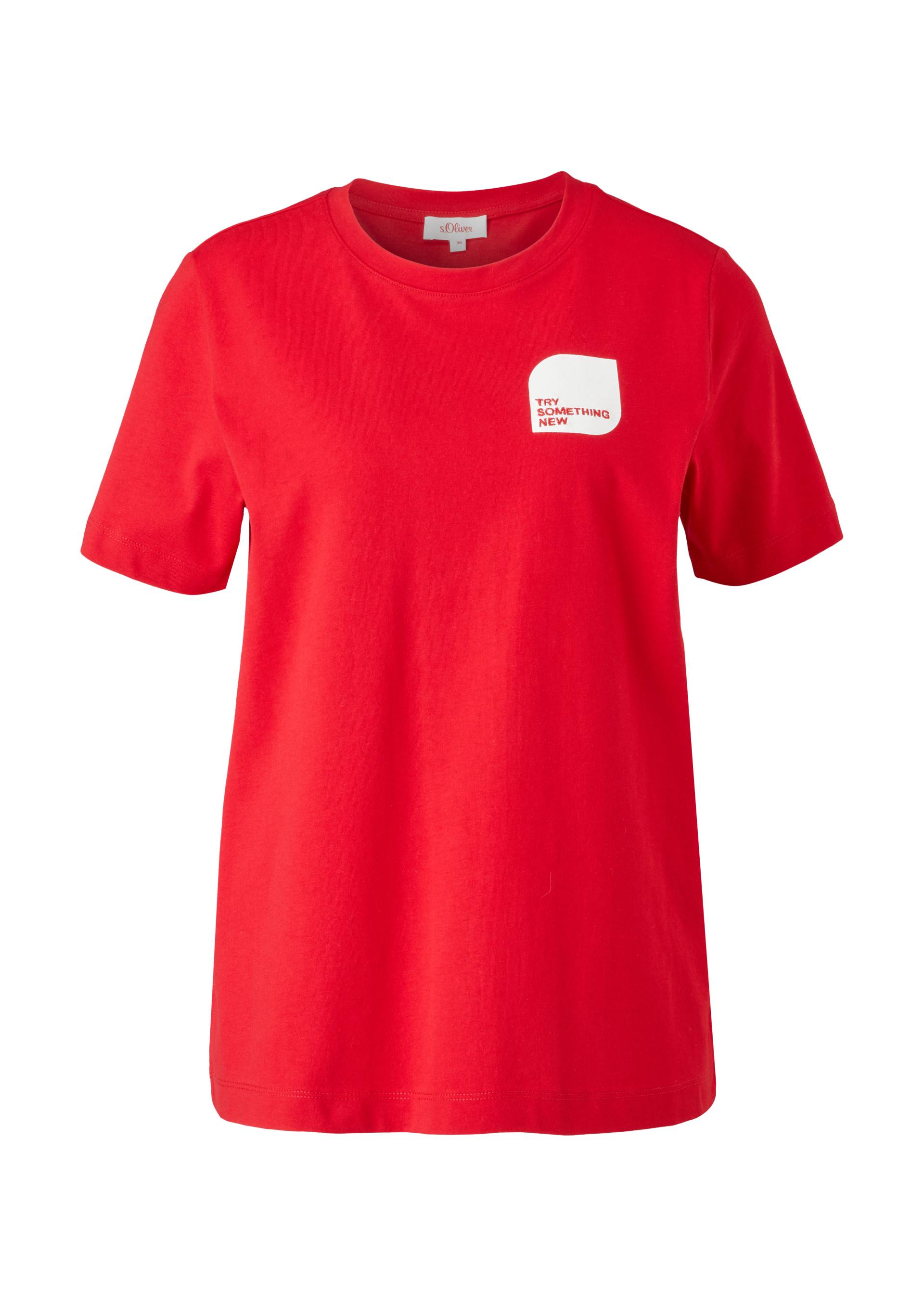 s.Oliver - Lockeres Jerseyshirt mit Print, Damen, rot von s.Oliver