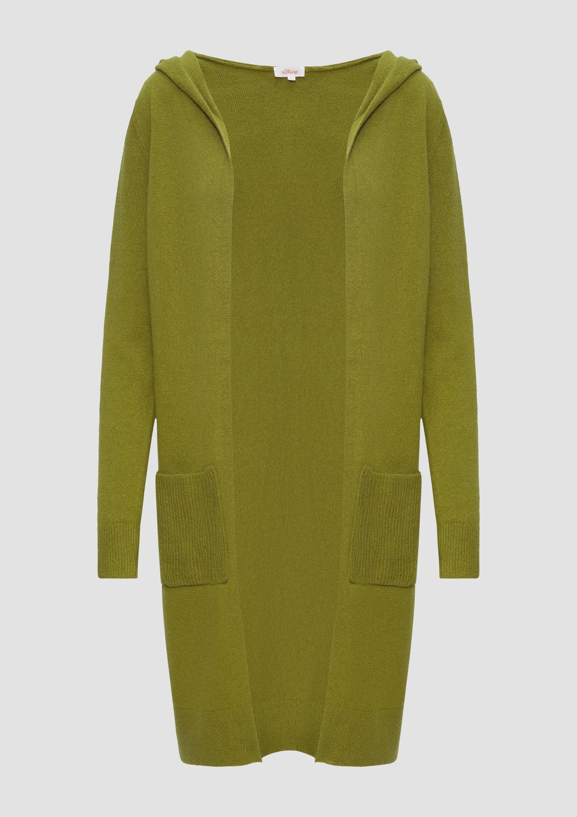 s.Oliver - Long-Cardigan mit Kapuze, Damen, grün von s.Oliver