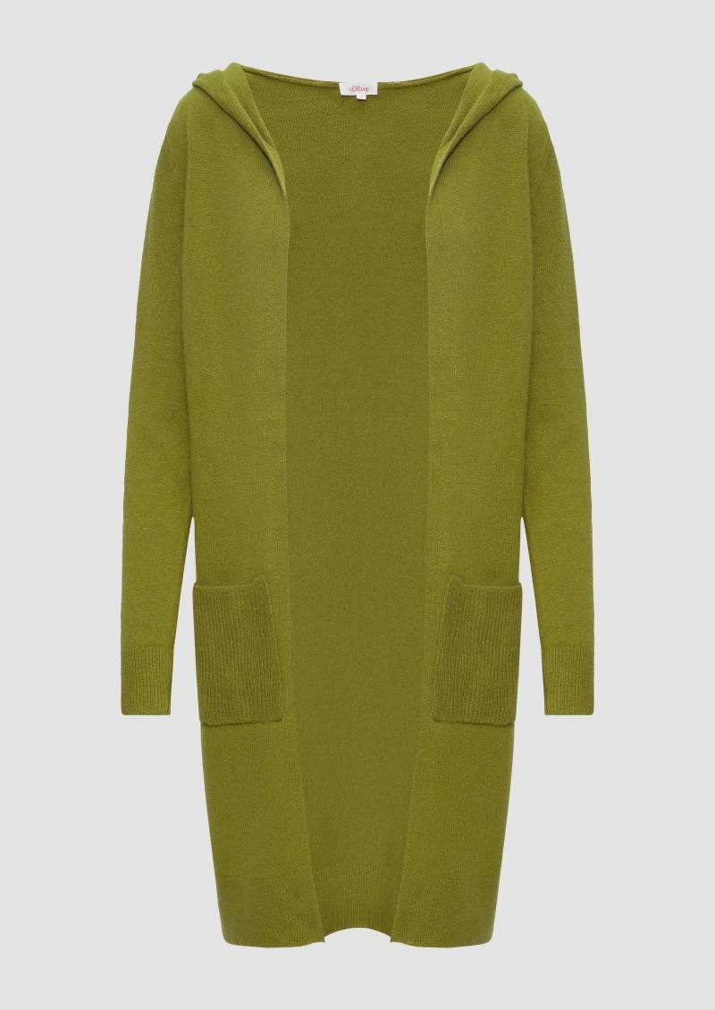 s.Oliver - Long-Cardigan mit Kapuze, Damen, grün von s.Oliver