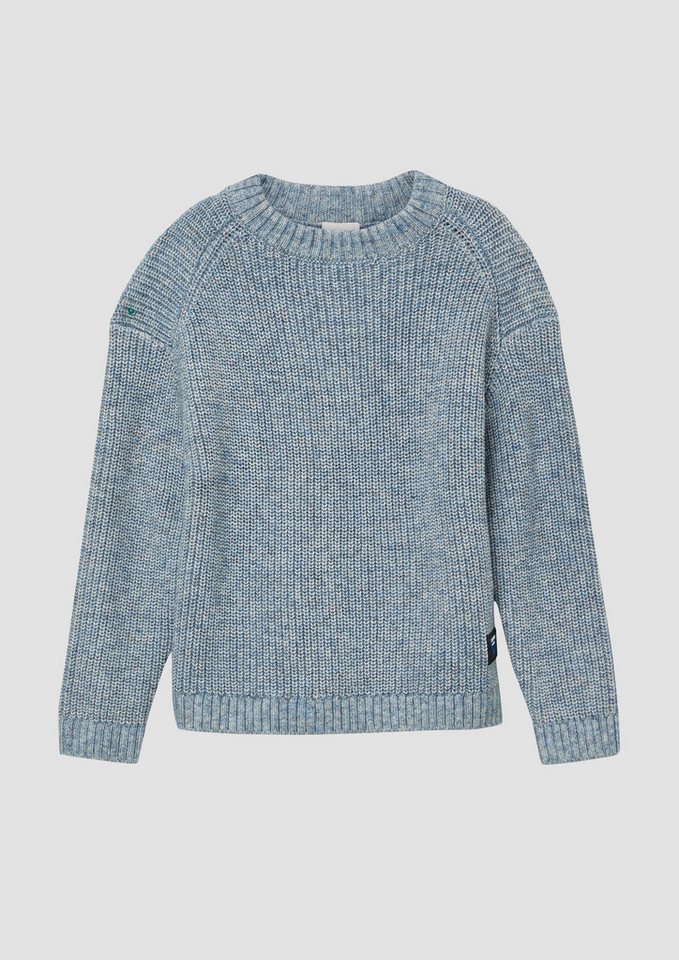 s.Oliver Longpullover Strickpullover Melierter Strickpullover im Loose Fit mit Label-Patch von s.Oliver
