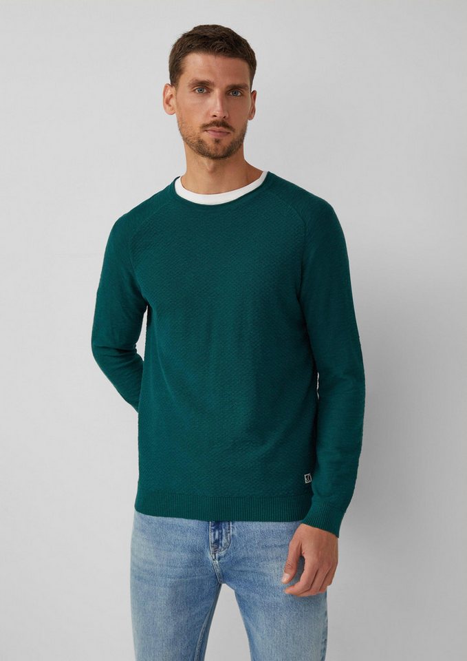 s.Oliver Longpullover Strickpullover Strukturierter Pullover aus Baumwolle von s.Oliver