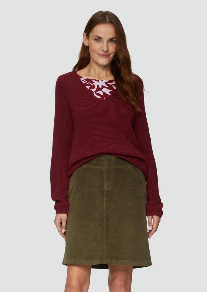 s.Oliver Longpullover Strickpullover Strickpullover mit V-Ausschnitt aus Baumwollmix von s.Oliver