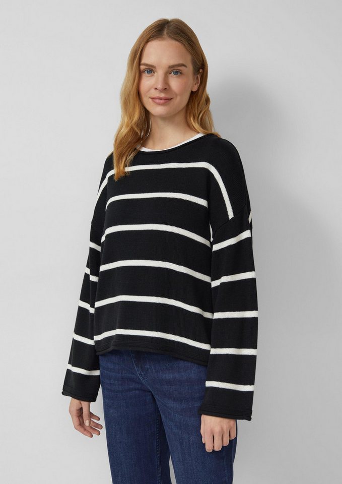 s.Oliver Longpullover Strickpullover Gestreifter Pullover im Relaxed Fit von s.Oliver
