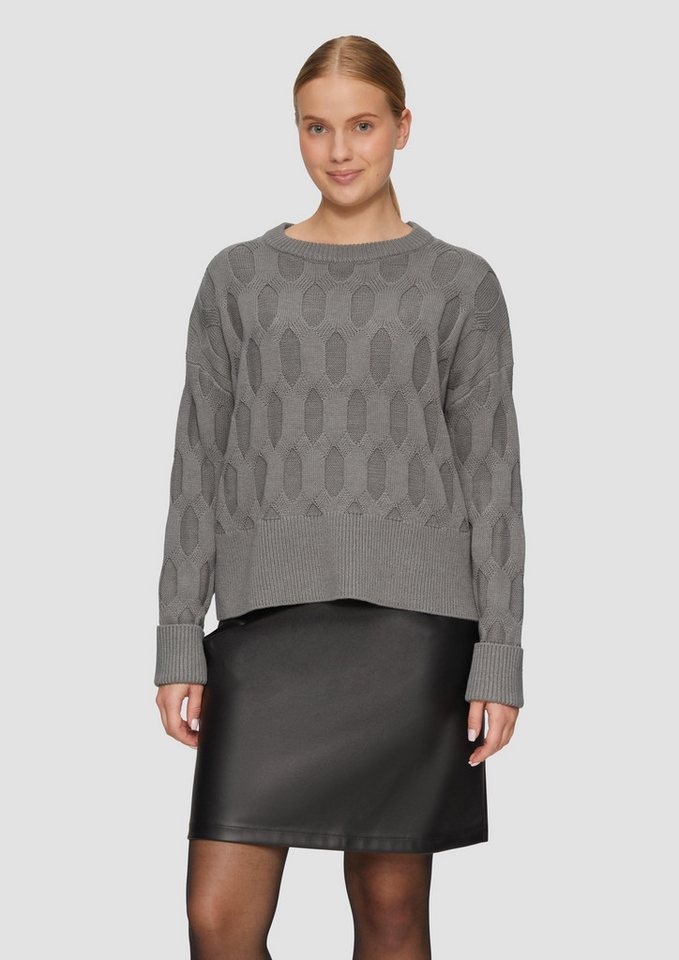 s.Oliver Longpullover Strickpullover Oversized Pullover mit Strickmuster (1-tlg) von s.Oliver