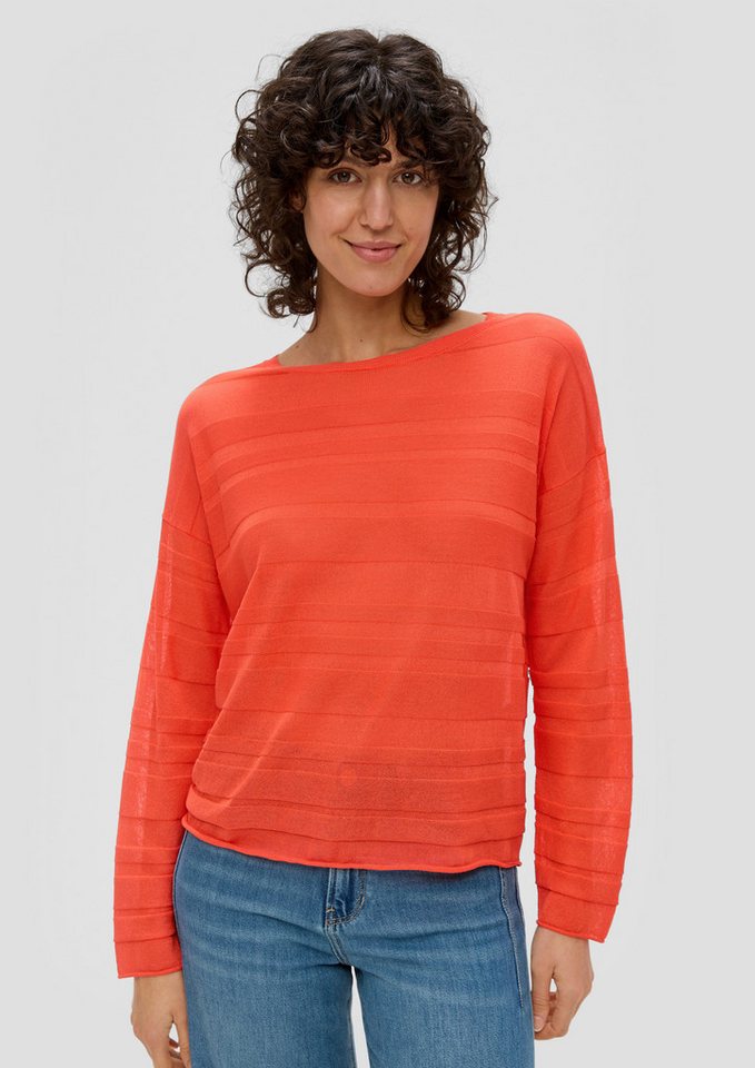s.Oliver Longpullover Strickpullover Pullover mit Musterstruktur (1-tlg) von s.Oliver