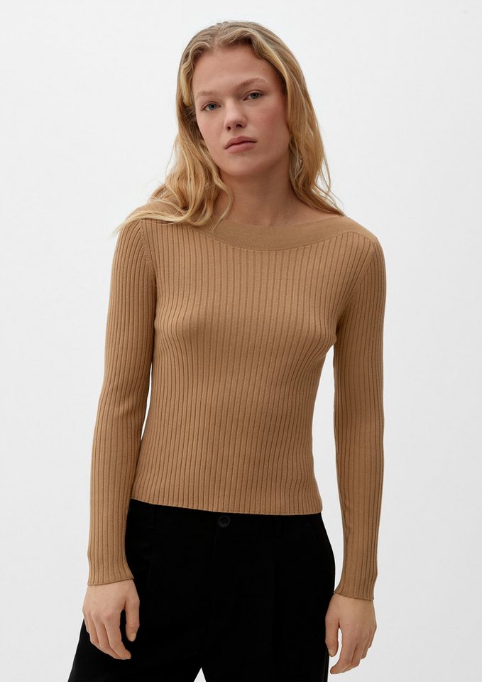 s.Oliver Longpullover Strickpullover Pullover mit U-Boot-Ausschnitt von s.Oliver