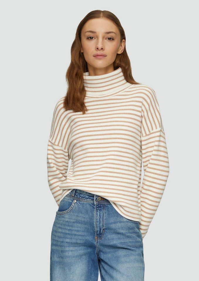 s.Oliver Longpullover Strickpullover Rollkragenpullover mit Rippstruktur von s.Oliver