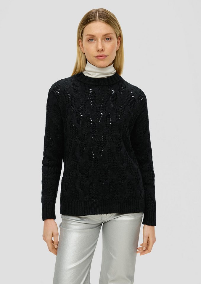 s.Oliver Longpullover Strickpullover Strickpullover aus Viskosemix (1-tlg) von s.Oliver