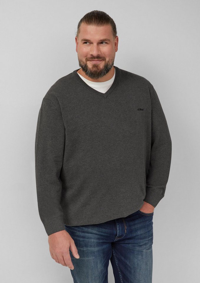 s.Oliver Longpullover Strickpullover Strickpullover mit Logo-Stickerei von s.Oliver
