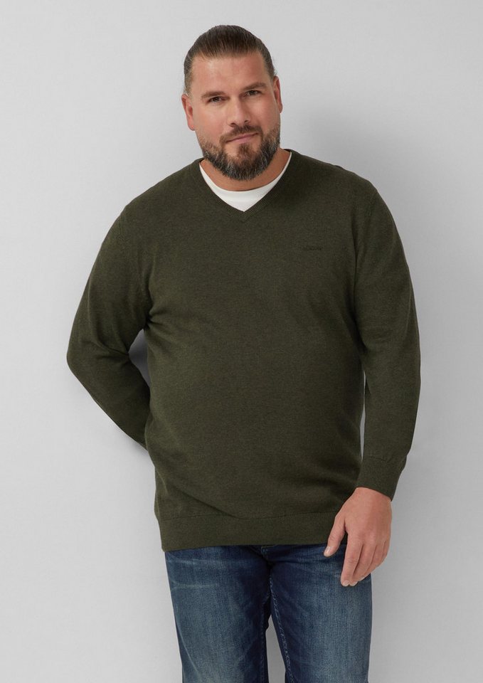 s.Oliver Longpullover Strickpullover Strickpullover mit Logo-Stickerei von s.Oliver
