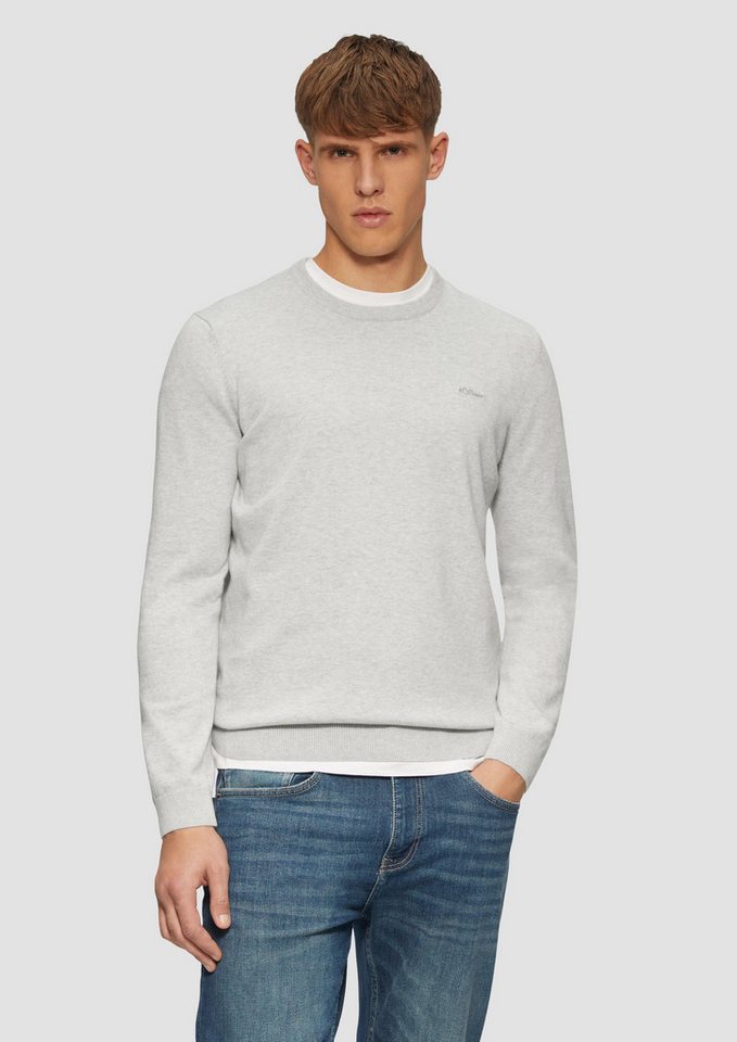s.Oliver Longpullover Strickpullover Strickpullover mit Logo-Stickerei von s.Oliver