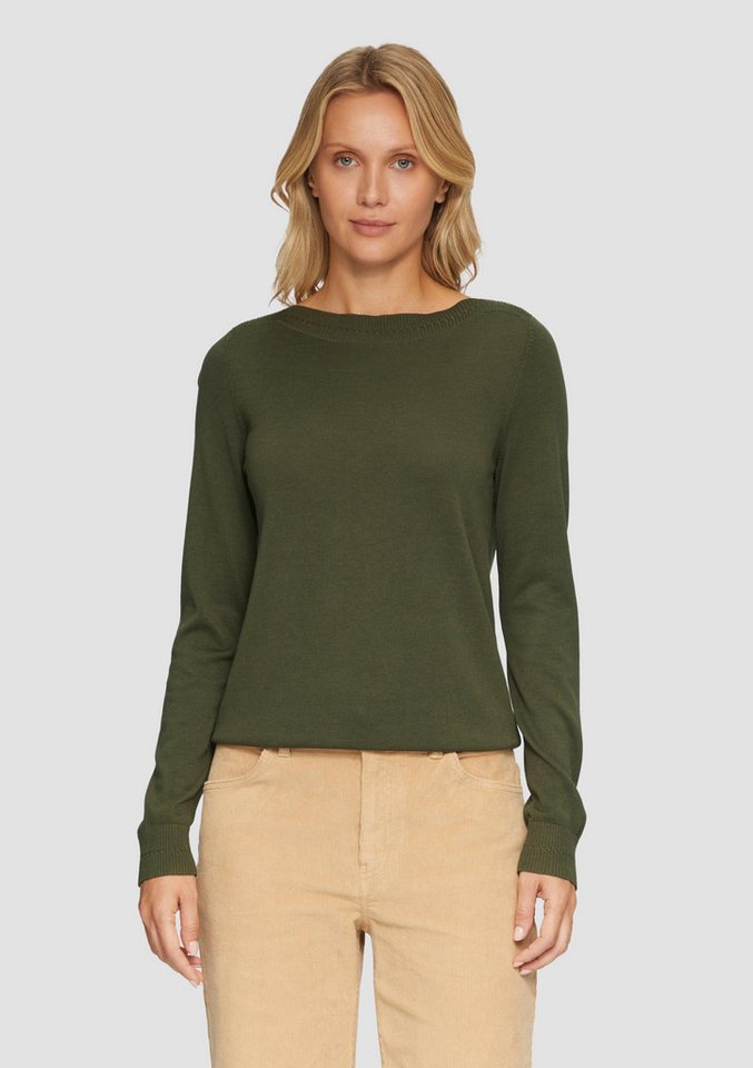 s.Oliver Longpullover Strickpullover Strickpullover mit U-Boot-Ausschnitt von s.Oliver