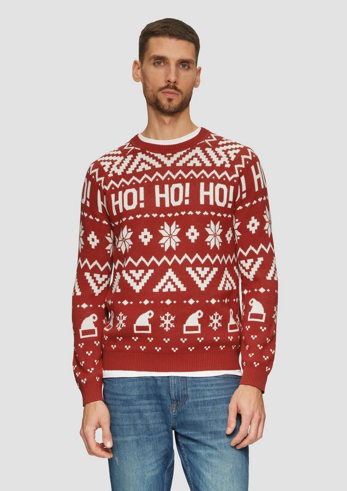 s.Oliver Longpullover Strickpullover Weihnachtspullover aus Baumwolle von s.Oliver