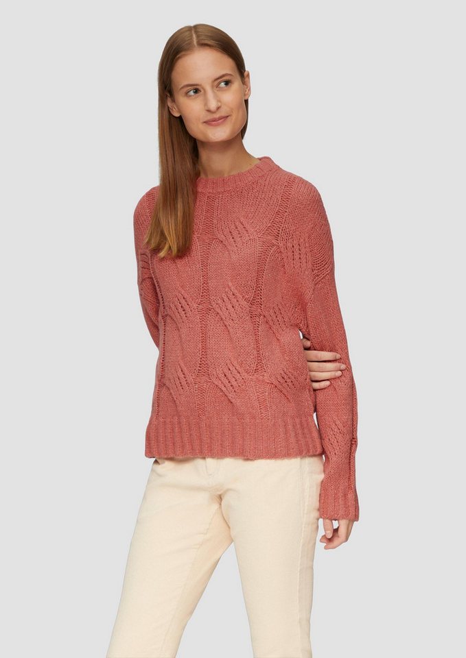 s.Oliver Longpullover Strickpullover Zopfstrickpullover im Relaxed Fit (1-tlg) von s.Oliver