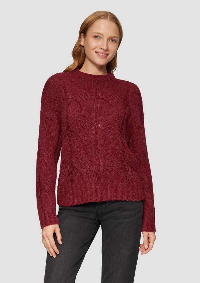 s.Oliver Longpullover Strickpullover Zopfstrickpullover im Relaxed Fit (1-tlg) von s.Oliver