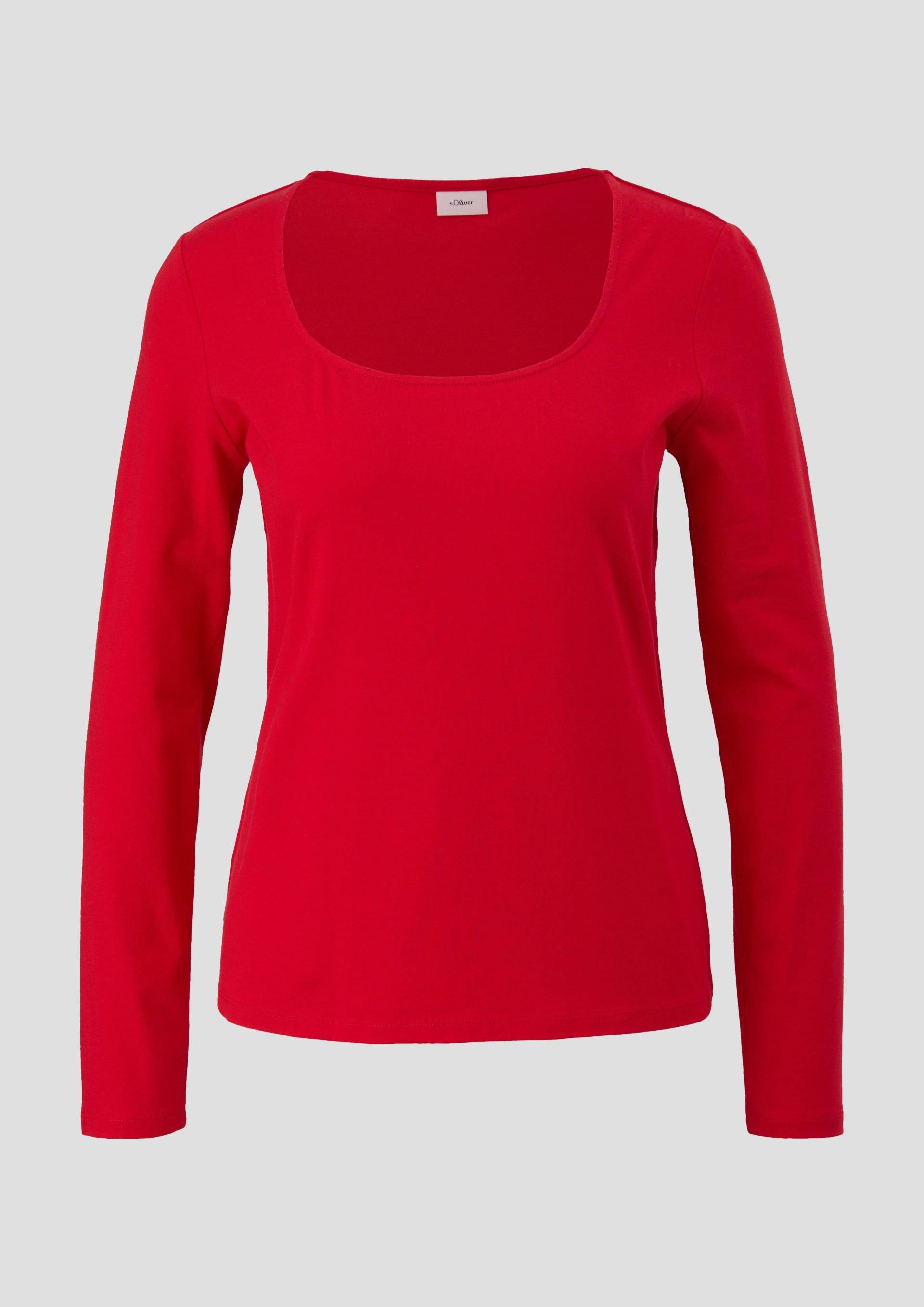 s.Oliver - Longsleeve aus Baumwoll-Modal-Mix, Damen, rot von s.Oliver