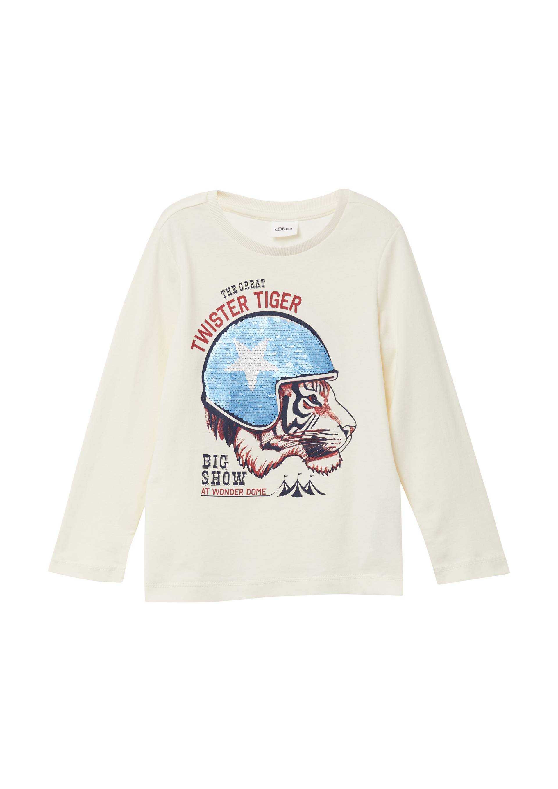 s.Oliver - Longsleeve aus Baumwolle mit Print und Wendepailletten, Kinder, creme s.Oliver - Longsleeve aus Baumwolle mit Print und Wendepailletten, Kinder, creme von s.Oliver