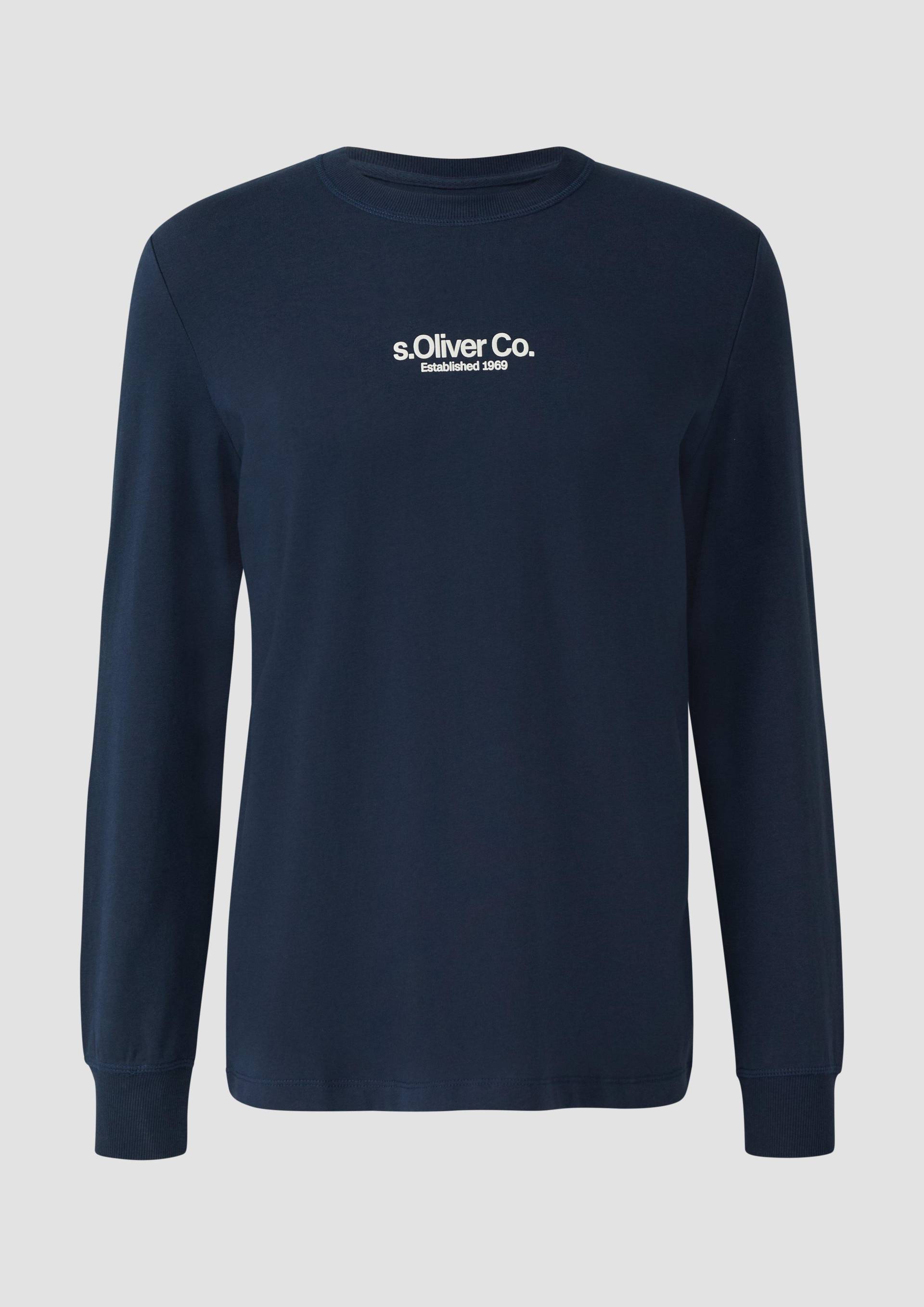 s.Oliver - Longsleeve aus Baumwolle mit Rippbündchen und Logo, Herren, blau s.Oliver - Longsleeve aus Baumwolle mit Rippbündchen und Logo, Herren, blau von s.Oliver