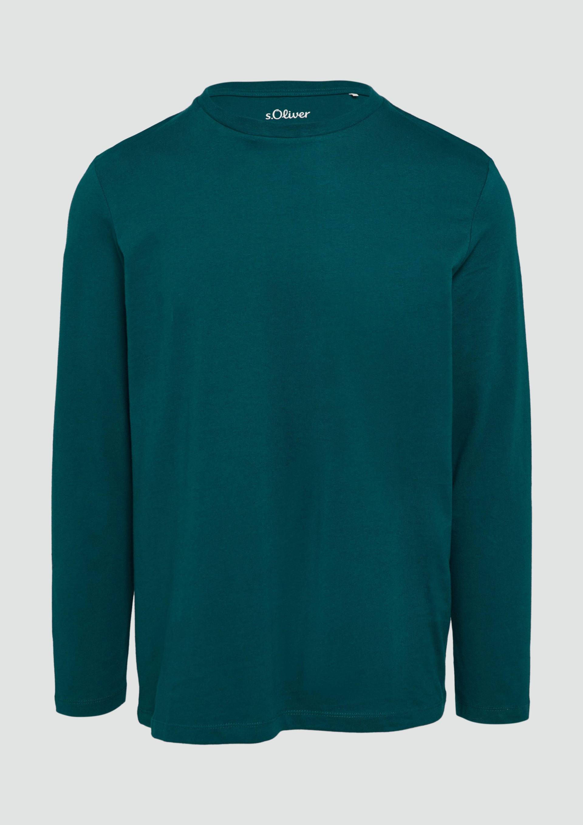 s.Oliver - Longsleeve aus Baumwolle mit Rundhalsausschnitt, Herren, Blau von s.Oliver