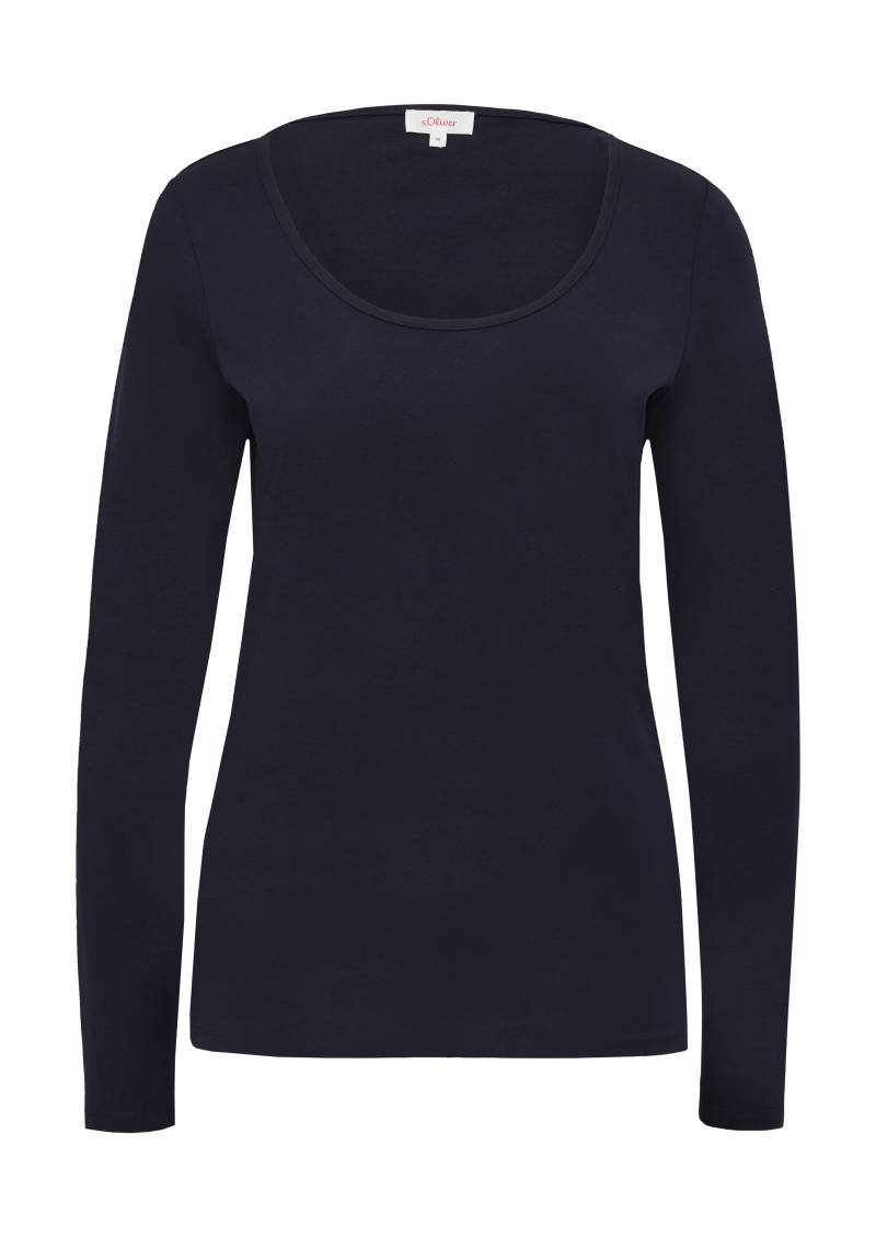 s.Oliver - Longsleeve aus Baumwollstretch, Damen, blau von s.Oliver