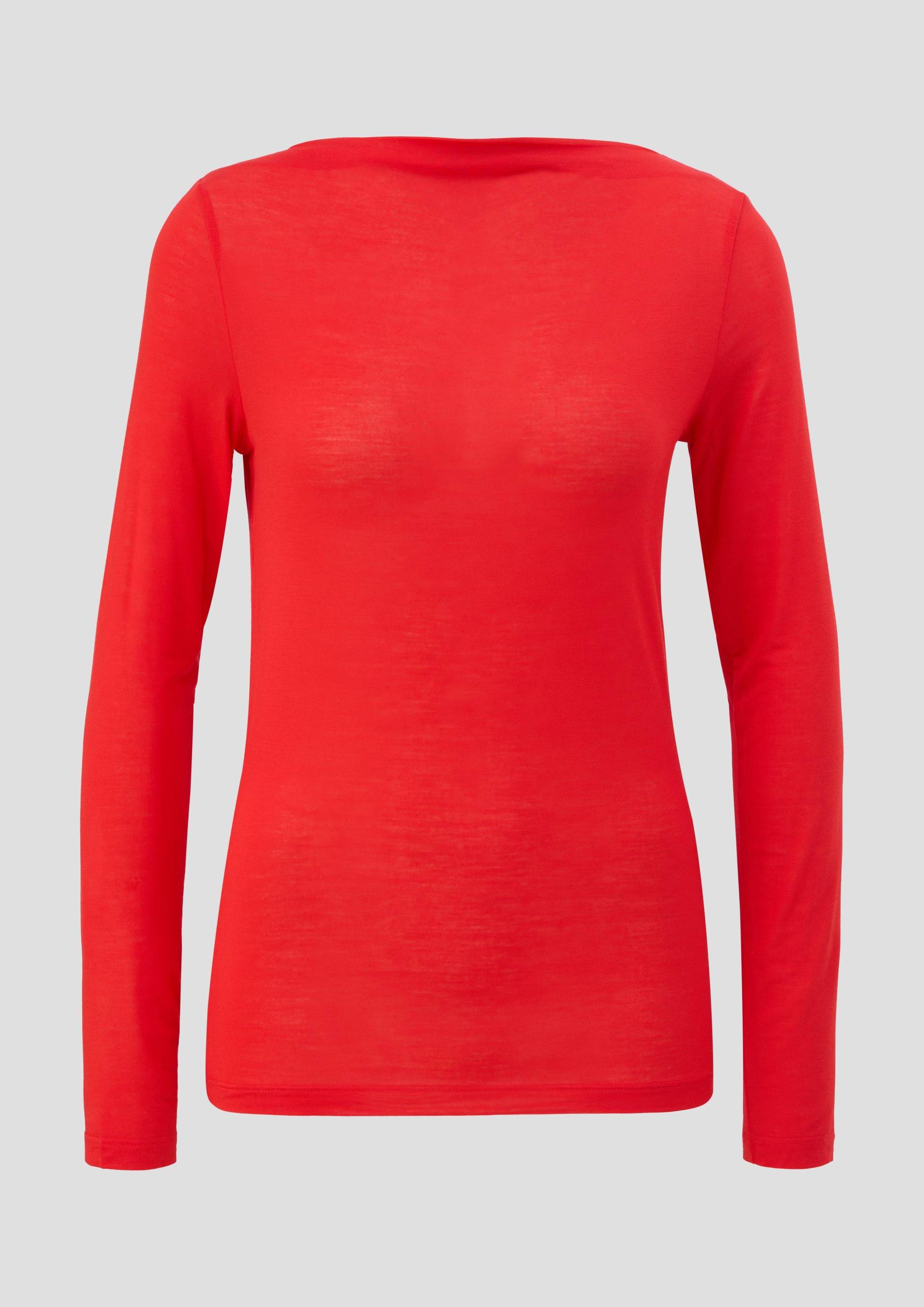 s.Oliver - Leicht durscheinendes Longsleeve, Damen, rot von s.Oliver