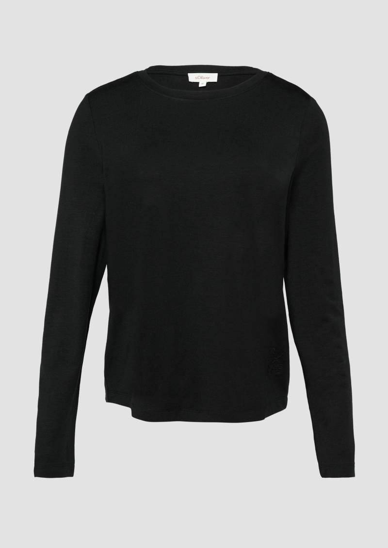 s.Oliver - Longsleeve aus Lyocellmix, Damen, schwarz von s.Oliver