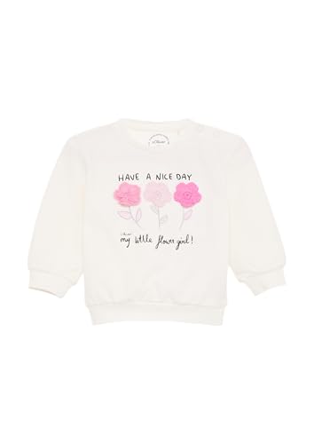 s.Oliver Longsleeve aus Sweatware mit Frontprint und Applikationen Ecru 68 von s.Oliver