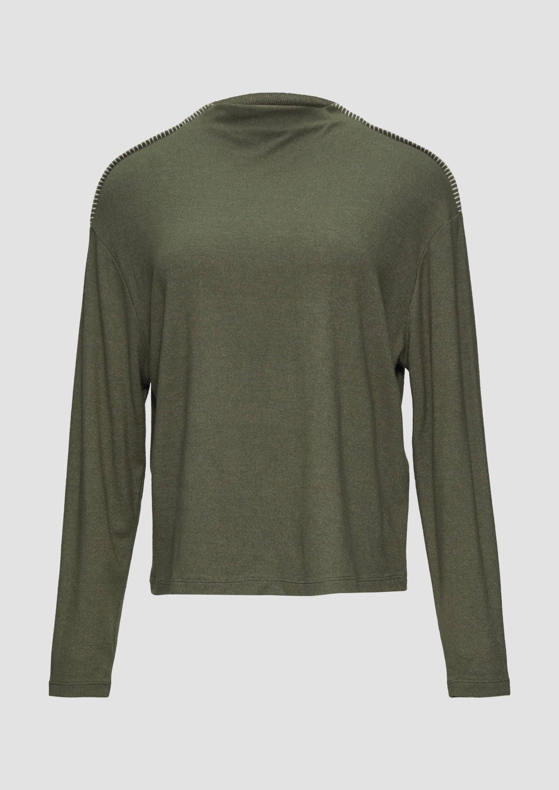 s.Oliver - Longsleeve aus gebürstetem Jerseystrick, Damen, Grün s.Oliver - Longsleeve aus gebürstetem Jerseystrick, Damen, Grün von s.Oliver
