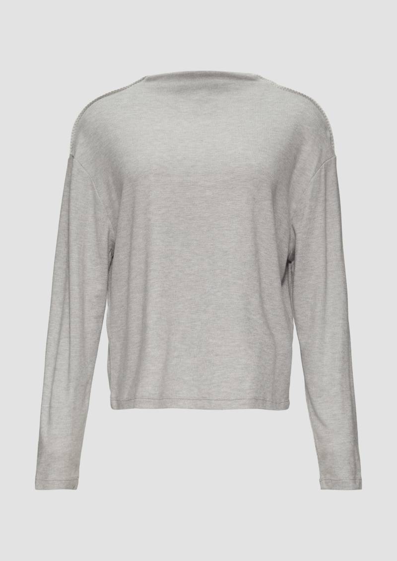 s.Oliver - Longsleeve aus gebürstetem Jerseystrick, Damen, grau von s.Oliver
