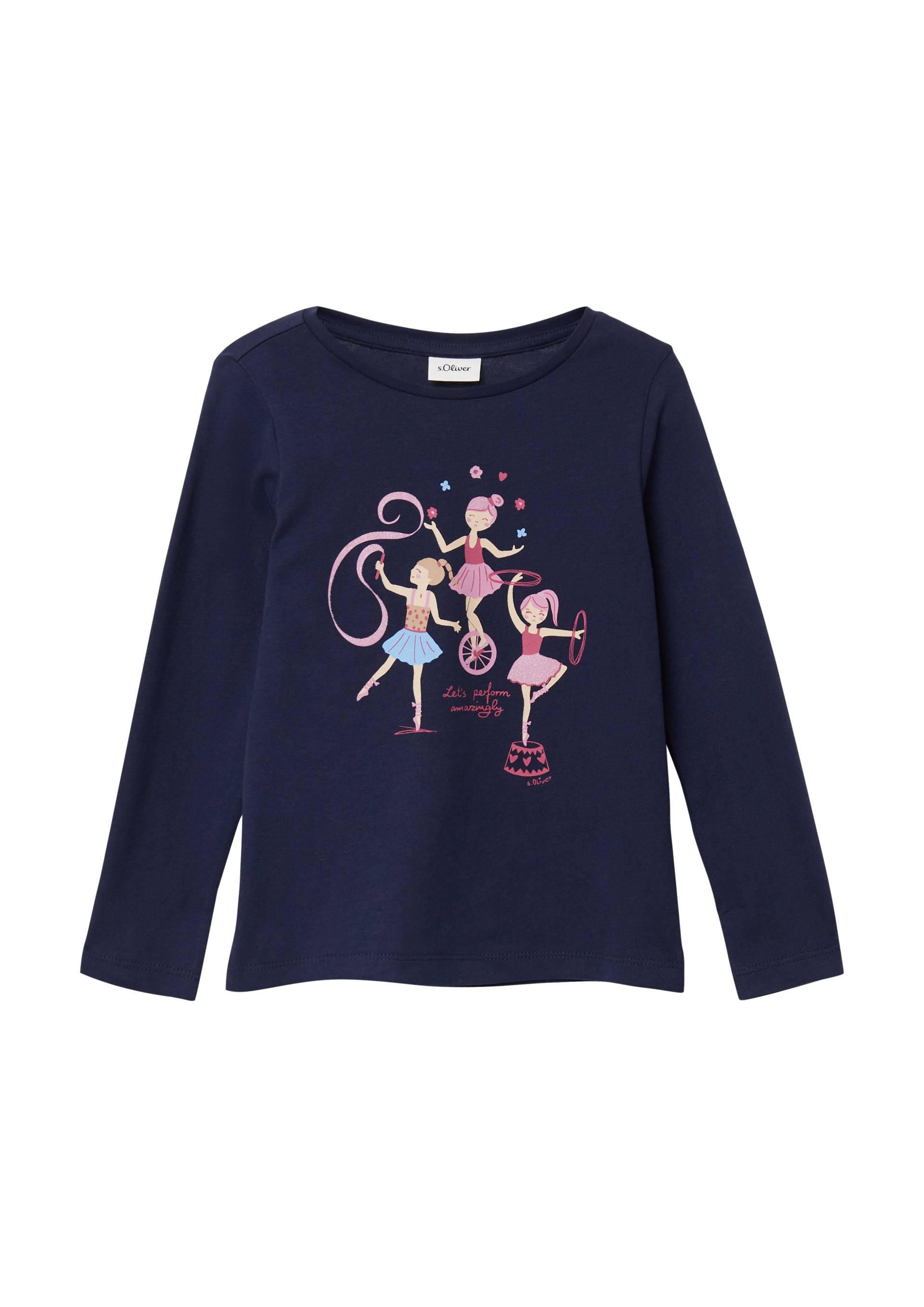 s.Oliver - Longsleeve im Regular Fit mit Glitzerprint, Kinder, blau s.Oliver - Longsleeve im Regular Fit mit Glitzerprint, Kinder, blau von s.Oliver