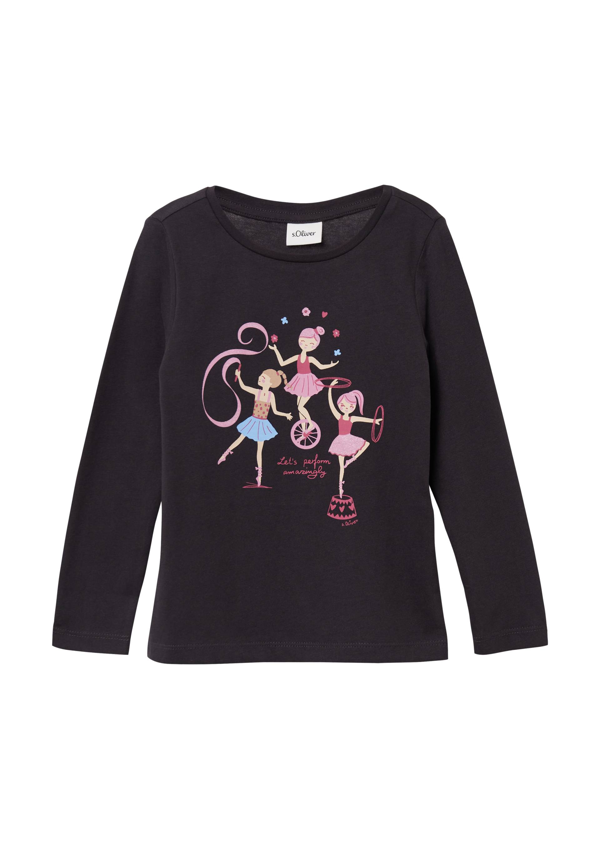 s.Oliver - Longsleeve im Regular Fit mit Glitzerprint, Kinder, grau s.Oliver - Longsleeve im Regular Fit mit Glitzerprint, Kinder, grau von s.Oliver
