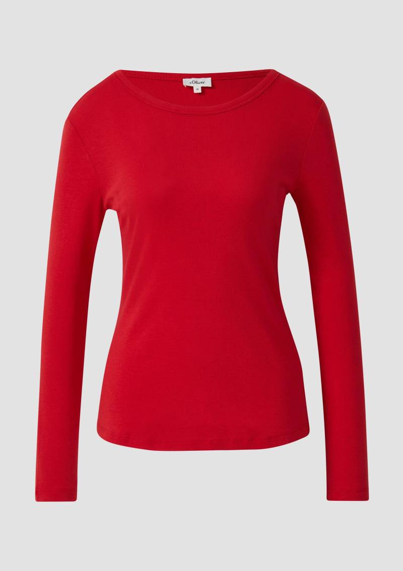 s.Oliver - Longsleeve im Slim Fit, Damen, rot von s.Oliver