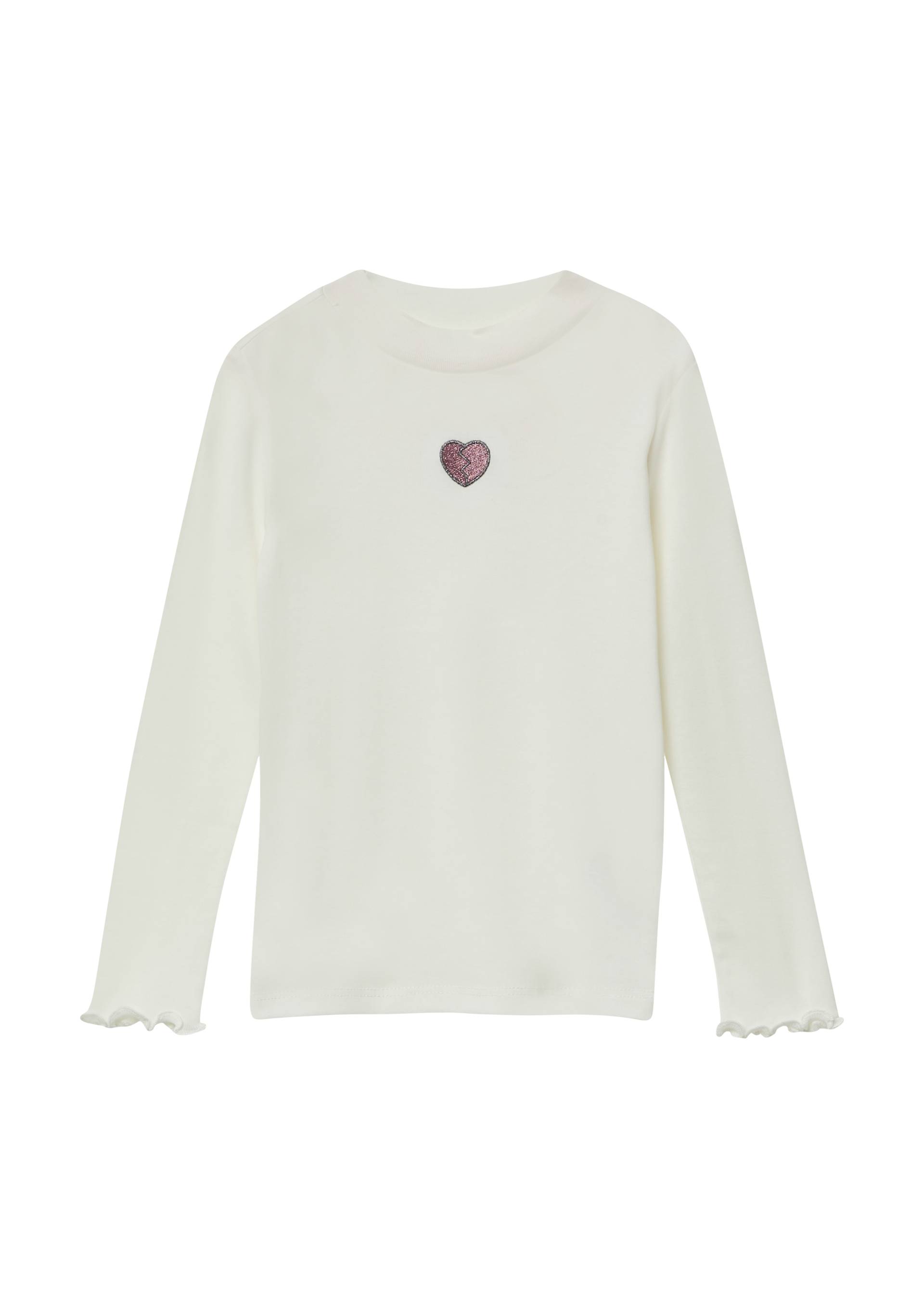 s.Oliver - Longsleeve im Slim Fit mit Glitzergarn-Stickerei, Kinder, creme|weiß von s.Oliver