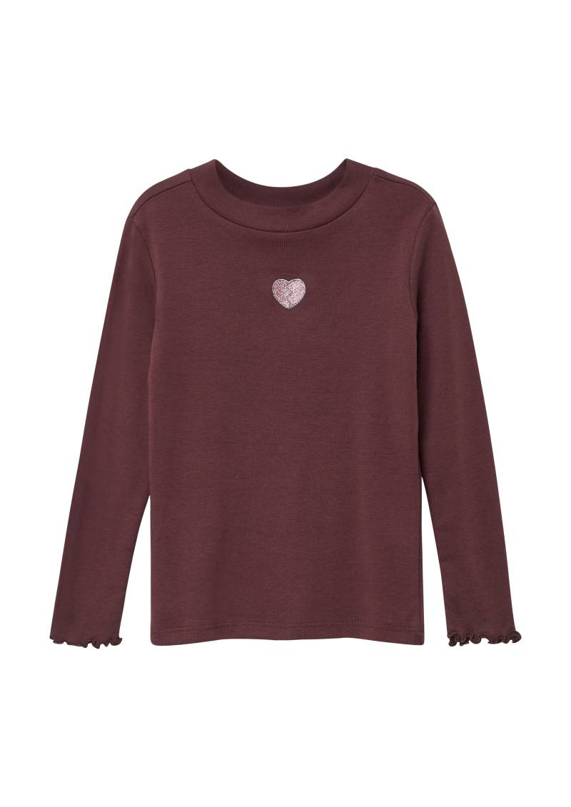 s.Oliver - Longsleeve im Slim Fit mit Glitzergarn-Stickerei, Kinder, rot von s.Oliver