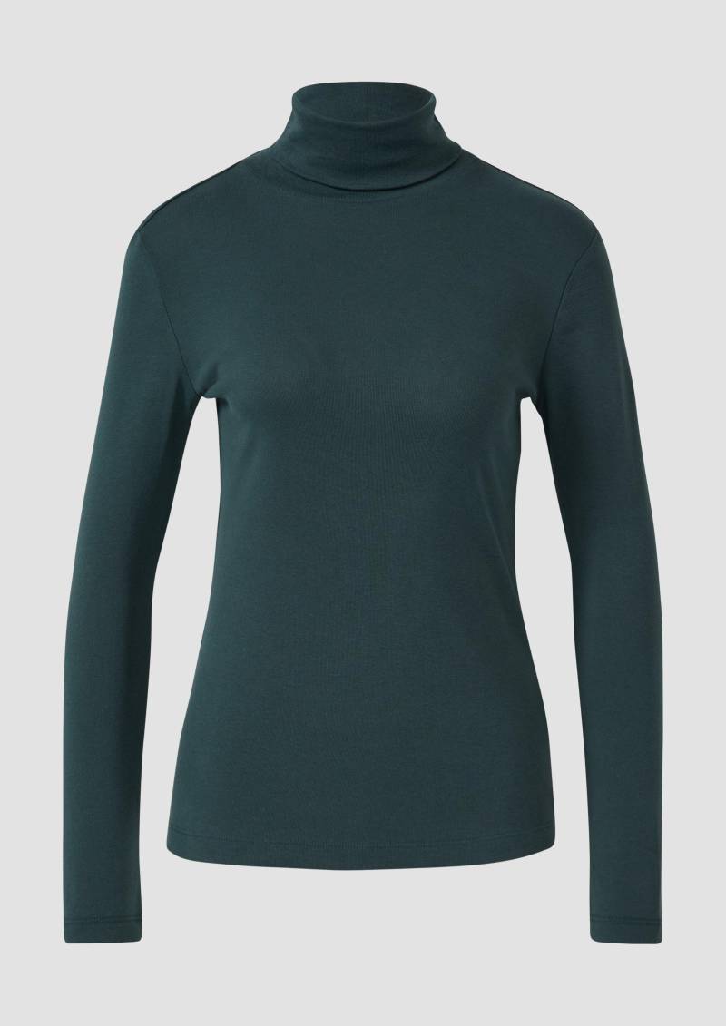 s.Oliver - Longsleeve im Slim Fit mit Rollkragen, Damen, grün von s.Oliver