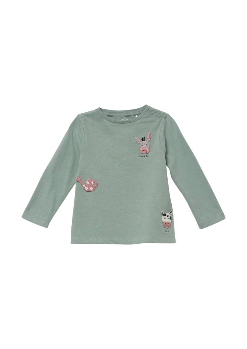 s.Oliver - Longsleeve in A-Form mit gestickten Patches, Babys, grün s.Oliver - Longsleeve in A-Form mit gestickten Patches, Babys, grün von s.Oliver