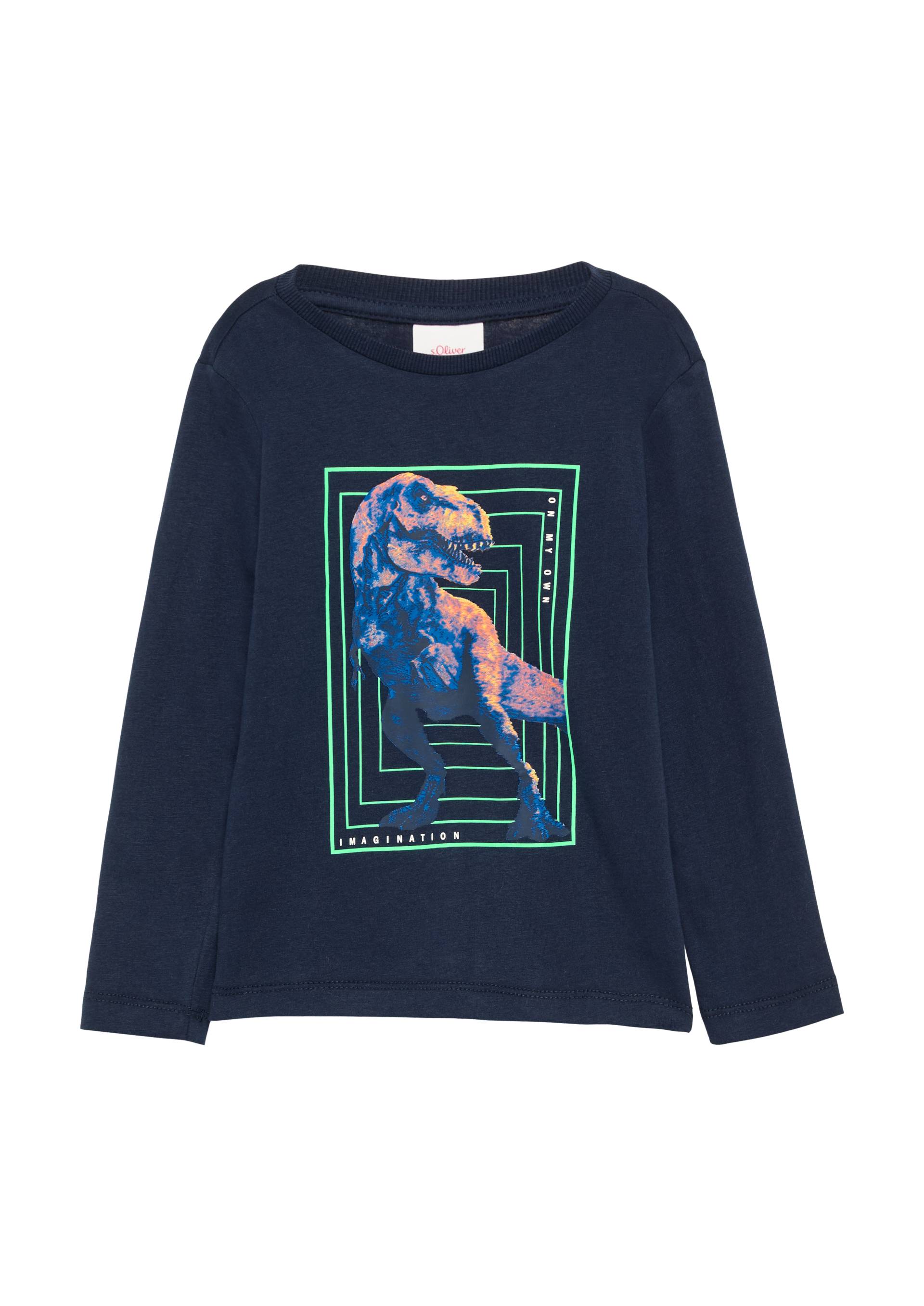 s.Oliver - Longsleeve mit Dino-Print, Kinder, blau von s.Oliver
