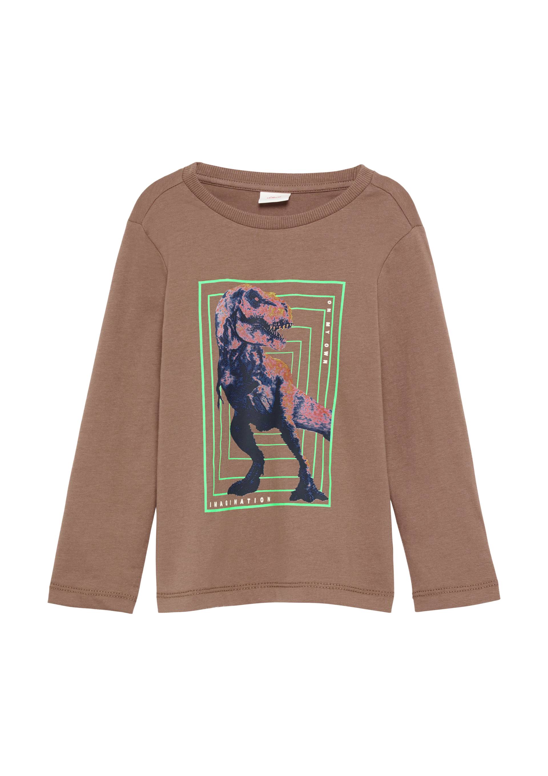 s.Oliver - Longsleeve mit Dino-Print, Kinder, braun von s.Oliver